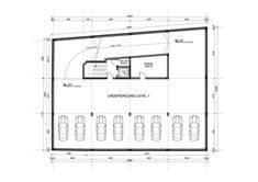 the floor plan for an apartment with two car garages and three cars in it