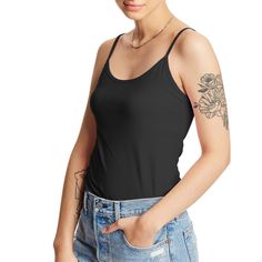 PRICES MAY VARY. QUALITY FABRIC - Hanes women’s stretch cami is crafted from super-soft cotton-rich fabric for move-with-you comfort. (95% Cotton/5% Spandex Jersey) BUILT-IN BRA - The ultra-soft women’s camisole features a built-in shelf bra, providing light support and coverage. ADJUSTABLE STRAPS - A style that stays in place, Hanes cotton cami is designed with adjustable straps. The skinny straps adjust discreetly in the back for the perfect fit. VERSATILE SCOOPNECK - Hanes cotton camisole is Peekaboo Bra, Cotton Camisole, City Woman, Stretch Cotton Fabric, Casual Shirt Women, Womens Cami, Rich Fabric, Cotton Tank Top, Bra Straps