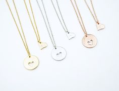 "personalized initial Mother daughter necklace, Personalized gift for mother and daughter, mommy and me necklace, heart necklace Mother and daughter necklace personalized with the initials of your choice. this is a perfect gift for mother and daughter. ITEM SPECIFICATION Chain Length: Mother necklace ( 17\" - 18\") and Daughter necklace (16\" - 17\") (if you want any changes in chain length please let me know in note section) Charm Size: Heart (10 mm) , Disc with cut out heart (17 mm) Material: Everyday Round Heart Necklace For Mother's Day, Everyday Heart Necklace For Mother's Day, Personalized Dainty Round Heart Necklace, Personalized Round Dainty Heart Necklace, Personalized Round Heart Necklace For Mom, Minimalist Personalized Heart Necklace For Her, Minimalist Personalized Heart Necklace As Gift For Her, Minimalist Personalized Heart Necklace Gift For Her, Personalized Open Heart Adjustable Necklace