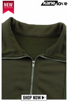 Green Quilted Patch Half Zipper Sweatshirt Half Zipper Sweatshirt, Cozy Wear, Color Sweatshirt, Zipper Sweatshirt, Sweatshirt Zipper, Women's Sweatshirts, Green Pattern, Easy Wear, Quilting Designs