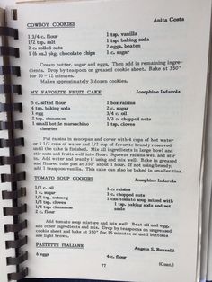 an open book with instructions on how to cook