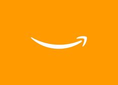 an orange background with the amazon logo