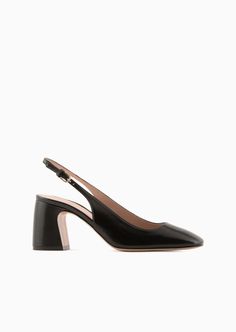 Patent leather slingback court shoes | EMPORIO ARMANI Woman Shoes For Woman, Heels Collection, Emporio Armani Women, Slingback Shoes, Comfortable Heels, Heels Pumps, Slingback Pump, Court Shoes, Black Pumps