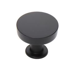 a black knob on a white background