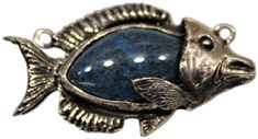 Vintage Silver Fish-shaped Jewelry, Handmade Sterling Silver Fish Jewelry, Handmade Sterling Silver Fish-shaped Jewelry, Fish-shaped Metal Jewelry As A Gift, Fish-shaped Metal Jewelry For Gifts, Fish Pendant, Blue Fish, Silver Pieces, Handmade Silver