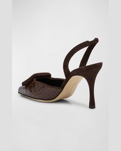 Manolo Blahnik Maysli, Slingback Pump, Leather Pumps, Manolo Blahnik, Stiletto Heel, Stiletto Heels, Dark Brown, Buckle, Pumps