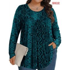 Fantaslook Womens Plus Size Tops Fall Long Sleeve Shirts Crew Neck Casual Loose Tunic Blouses Designed for comfort and style, long sleeve shirts for women are perfect for the autumn season and upgrade your fall wardrobe. The crew neck and casual loose fit offer a relaxed yet flattering silhouette, making them an ideal choice for everyday wear. Womens long sleeve tops is crafted from high-quality, breathable fabric, fall tunic tops ensure you stay comfortable and chic all day long. The floral patterns add a touch of elegance and femininity, making womens blouses versatile enough to dress up or down. Womens plus size tops pair with your favorite jeans for a casual outing or with dress pants for a more polished look. This plus size tops for women is embrace the beauty of fall with the unique Long Sleeve Tunic Tops, Fall Long Sleeve Shirts, Fall Tunic, Loose Tunic, Plus Size Tees, Tunic Tops Casual, Womens Blouses, Casual Tunics, Autumn Season