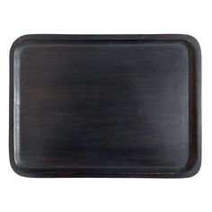 an empty black tray on a white background