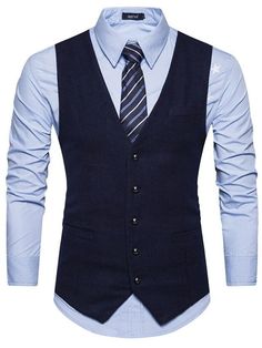 Colete Masculino Azul Social Malahide - Compre Agora com Frete Grátis | Shopping City Dress Suit Vest, Business Suit Vest, Khaki Suit, Business Vest, Mens Fashion Work, Waistcoat Men, Stylish Mens Fashion