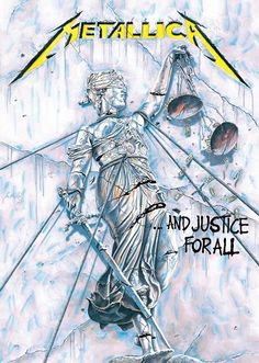 metallic justice and justice for all cover art by steve vandervegte, from the album metallic justice and justice for all