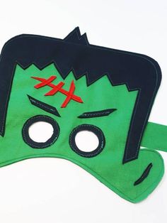 Fun Full Face Halloween Mask, Fun Full-face Halloween Masks, Green Halloween Costume Party Mask, Novelty Eye Mask For Halloween, Novelty Halloween Eye Mask, Fun Halloween Eye Mask, Frankenstein Mask, Halloween Frankenstein, Felt Mask