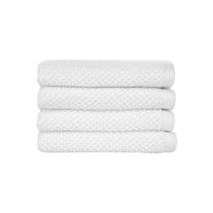 three white towels stacked on top of each other