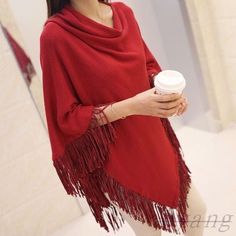 Women Poncho Knitted Outwear Cardigan Cloak Coat Batwing Tassel Sweater Tops Material: 30%wool+70%knitting  Size: one size fits most (weight under 78 kg)  Length: 85 cm/33.46" Color: grey, black, wine red, yellow  SKU: 204-256 TY Women Poncho Knitted Outwear Cardigan Cloak Coat Batwing Tassel Sweater Tops Material: 30%wool+70%knitting  Size: one size fits most (weight under 78 kg)  Length: 85 cm/33.46" Color: grey, black, wine red, yellow  SKU: 204-256 TY On Feb 1, 2024 at 04:12:27 PST, seller a Tassel Sweater, Cloak Coat, Womens Poncho, Shawl Sweater, Leggings Hoodie, Ladies Poncho, Fringe Sweater, Cape Coat, Winter Trends