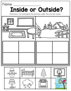 the inside or outside worksheet for children to learn how to make their own pictures