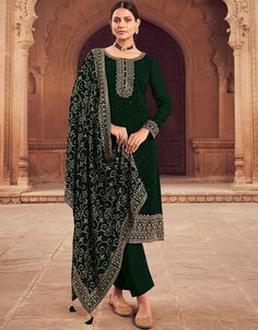 "🌿 Embrace the allure of Palm Green Pant Style Salwar Kameez! 🌴 Step into a world of elegance and style with this georgette ensemble. Get ready to make a statement with Arabic Attire's fashion-forward creation. Don't miss out on this must-have piece! 💃 Shop now! 👗 #PalmGreenPantStyle #GeorgetteSalwarKameez #ArabicAttire #Fashionista" Kids Kaftan, Wedding Salwar Kameez, Suit Salwar, Modest Evening Dress, Palm Green, Georgette Tops, Party Kleidung, Women's Robe, Pant Suit