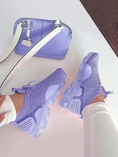 Flywoven Air Cushion Sneakers – ECHOINE Hidden Wedge Sneakers, Sneaker Shop, Mesh Heels, Purple Sneakers, Fresh Sneakers, Sneaker Sale, Knit Lace, Casual Athletic, Wedge Sneakers