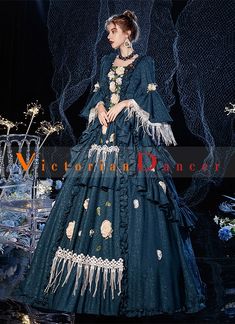 Blue Long Sleeves Rococo Victorian Period Queen Dress Carnival Costume   Condition: Brand New  Color: amp;nbsp; As Picture  Material: Satins And Lace  Silhouette: Ball Gown  Sleeve Length: Full Sleeve  Dresses Length:Floor-Length  Neckline: Square-Collar  Decoration: Lace  Style: Vintage   Includes: Dress    amp;nbsp; Blue Victorian Dress For Party, Steampunk Halloween Costume Dress, Victorian Medieval Dress For Halloween Costume Party, Vintage Blue Dress For Halloween, Gothic Victorian Floor-length Dress For Costume Party, Vintage Dresses For Fantasy Events, Blue Gothic Victorian Dress For Costume Party, Vintage Medieval Dress For Fantasy Events, Vintage Medieval Dress For Halloween Cosplay