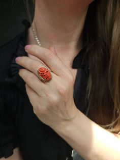 Amazing ring ! Very rare to find.  Beautiful  Antique Salmon Coral  The price just for the ring. Material- Gold 585 (verified by a jeweler) Stones - Natural unpainted Salmon Coral  Size ring    :   American   6.5 European.   M Circa 1950-1960 Perfect  antique condition. 💥💥Don't forget visit my collection https://myoldvintage.etsy.com 💥💥If you have any further questions or you need some help with something, please get in touch with us. We will be happy to help you ☎️🌍-420 776 444 164 Mila Cz Coral Ring, Natural Coral, Ring Gold, Rings Statement, Czech Republic, Statement Rings, Gold Rings, Jewelry Rings, Ring Size