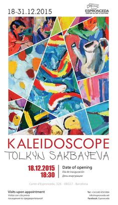 the poster for kaleidoscope tolkin sakebaevaa, featuring colorful paintings