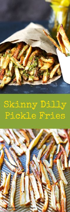 skinnyly fried pickle fries are an easy and healthy side dish for lunch or dinner