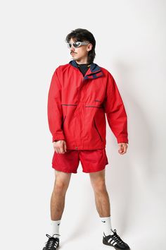 🚀Need to get your order super fast? Choose DHL Express shipping upgrade in your cart. It takes only 1-2 b. days to European Union countries and 2-5 b. days to USA, Canada and all other countries. Orders are ready to ship in 1 b. day. 🔥Wilson classic lightweight sports red windbreaker jacket for men. Size - S. Model is 177 cm / 5ft 9.6" tall and usually wears size M. Good vintage condition with defect: a small area of the material is damaged at the front. Only 1 available! All orders are shippe Red Nylon Sportswear Track Jacket, Red Nylon Track Jacket, Red Nylon Sporty Track Jacket, Red Nylon Track Jacket For Streetwear, Red Relaxed Fit Outerwear For Streetwear, Red Athleisure Track Jacket For Outdoor Activities, Red Nylon Streetwear Windbreaker, Red Nylon Windbreaker For Streetwear, Functional Red Sports Windbreaker