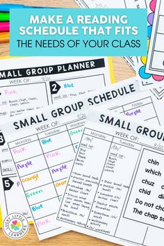 the small group schedule is shown with text that reads make a reading schedule that fits the needs of your class