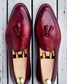 Handmade Men Classic Oxblood Leather Tassel Loafers Dress Shoes sold by LeatherLooms. Shop more products from LeatherLooms on Storenvy, the home of independent small businesses all over the world. Wingtip Leather Shoes With Tassels, Business Wingtip Dress Shoes With Tassels, Formal Wingtip Leather Shoes With Tassels, Formal Wingtip Oxfords With Tassels, Formal Wingtip Dress Shoes With Tassels, Elegant Red Tassel Loafers For Business, Tassel Loafers Men, Oxblood Color, Loafers Dress