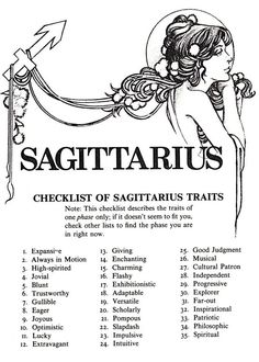 the zodiac sign for sagittarius is shown in this black and white poster