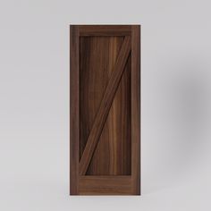 an open wooden door on a gray background with no one in the room to see it