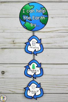 the earth is made up of arrows with words that read i can help the earth by recycling