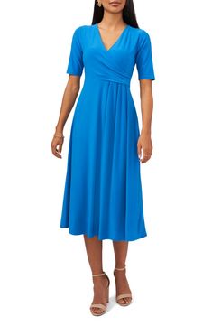 Dress For Petite Women, Midi Dress Style, Belted Midi Dress, V Neck Midi Dress, Wrap Midi Dress, Women Wedding Guest Dresses, Feminine Outfit, Elbow Length Sleeve, Midi Dresses