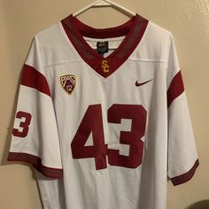 Very Good And Clean Condition, Never Worn. Authentic Material And Stitching. Size: Xxl. Cute Nike Clothes, White Jersey Outfit, Cute Jersey Outfits, Blue Lock Jersey, Street Wear Male, Off White Outfit, Red Football Jersey, 90s Jersey, Sport Style Outfits