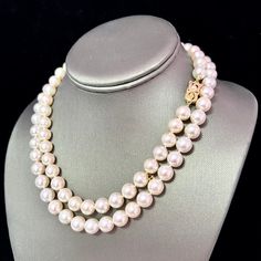 Mikimoto Estate Akoya Pearl Necklace 34" 18k Gold 9.5 mm Certified $126,000 M126000Estate Mikimoto 87 Pearls LARGE 9.5 mm 34 Inches 18 KT Yellow Gold ClaspTRUSTED SELLER SINCE 2002PLEASE REVIEW OUR 100% POSITIVE FEEDBACKS FROM OUR HAPPY CLIENTSPLEASE SEE ATTACHED MIKIMOTO CERTIFICATE AND APPRAISAL FOR DETAILSMikimoto New York730 Fifth Avenue New York, NY 10019FREE PRIORITY SHIPPINGDETAILSStone: Fine Quality Japanese Akoya PearlPearl Shape: RoundPearl Color: Pink/WhiteSurface: CleanLuster: GoodQu Luxury Single Strand Yellow Gold Pearl Necklace, Luxury Single Strand Pearl Necklace, Luxury Single Strand Necklace, Fifth Avenue New York, Sapphire Diamond Pendant, Emerald Diamond Earrings, Akoya Pearl Necklace, Akoya Pearl Earrings, Tiffany Bracelets