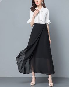 * A high-end midi skirt with wide hem, very cool. * Made of quality pearl chiffon, very smooth and comfortable. * Material: 100% polyester * Size: True to US size, US 0-US 20 are available, you can let us know your usual size and height in your order. * Shipping: Free shipping Processing time : 5-7 Business days Delivery time : 7-20 Business days Tracking number available If you need rush order or expedited shipping, please let us know, thanks. Floral Chiffon Skirt, Chiffon Midi Skirt, Skirt Chiffon, Plus Size Skirt, Embroidery Skirt, Skirt Plus Size, Skirt High Waist, Womens Maxi Skirts, High Waist Skirt