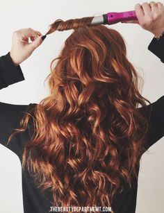 Our favorite trick for longer lasting curl... Kristin Ess, Easy Updo Hairstyles, Long Lasting Curls, The Beauty Department, Curly Hair Tips, Long Red, Curling Iron