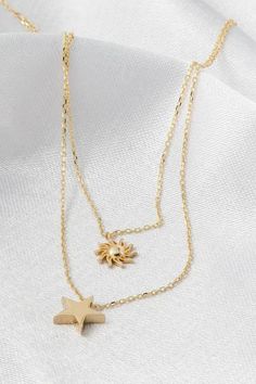 Handmade item Ships from a small business in Turkey Materials: Gold Style: Minimalist Can be personalized Made to Order Necklace Sun, Gold Certificate, Celestial Sun, Gold Sun, Necklace Layering, Sun And Stars, Layering Necklace, Style Minimalist, Star Necklace