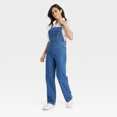 Women's 90's Baggy Jumpsuit - Universal Thread™ Black 00 : Target Medium Wash Cotton Denim Jumpsuit For Fall, Cotton Denim Jumpsuit In Medium Wash For Fall, Fall Medium Wash Cotton Denim Jumpsuit, Trendy Fall Overalls With Bib Front, Medium Wash Relaxed Fit Denim Jumpsuit With Bib Front, Cotton Overalls For Streetwear, Casual Medium Wash Jumpsuits And Rompers, Fall Medium Wash Bib Front Denim Jumpsuit, Relaxed Fit Denim Overall Jumpsuit For Fall