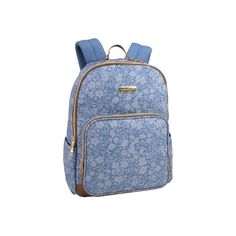 Jessica Simpson - backpack Size: one size.  Color: Blue.  Gender: female.  Age Group: kids. Light Blue School Bags For Spring, Blue Spring Backpack, Blue Backpack For Everyday Use In Spring, Blue Backpack For Daily Use In Spring, Blue Backpack For Spring, Blue Standard Backpack For Spring, Modern Backpack, Heart Plush, Vegan Leather Backpack