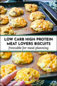 low carb high protein meat lovers biscuits are ready to be baked in the oven