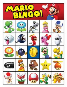 an image of mario's game board with many different characters and numbers on it