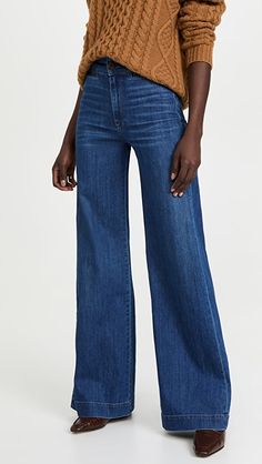 ASKK NY Brighton Wide Leg Jeans | SHOPBOP Chic Denim Bottoms With Zip Fly, Chic Mid-rise Jeans With Zip Fly, Modern Medium Wash Bottoms For Fall, Chic Fitted Jeans With Zip Fly, Modern Denim Bottoms With Zip Fly, Workwear Jeans With Zip Fly, Zip Fly Jeans For Workwear, Medium Wash Pants With Zip Fly For Fall, Fall Jeans With Zip Fly