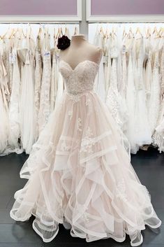 Light Champagne Tulle Lace Ball Gown Wedding Dress 2021 sold by Anniebride on Storenvy Layer Wedding Dress, Prom Dress Champagne, Lace Long Prom Dress, Prom Dress Lace, Champagne Evening Dress, Wedding Dresses Lace Ballgown, Lace Applique Wedding Dress, Lace Wedding Dress With Sleeves, Dress Champagne