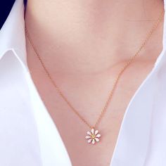 Brand New Dazzling Daisies Mini Pendant Necklace From Kate Spade. Product Details Plated Gold Polished Finish Enamel, Glass Weight: 3.8 G Total Chain Length: 17"+3" Pendant Drop: 0.37*0.37" Dust Bag Included Imported Style No. K8023 Feminine White Jewelry With Clavicle Chain, White Jewelry For Spring Gifts, Feminine White Clavicle Chain Jewelry, Delicate White Jewelry For Spring, Feminine White Flower Pendant Jewelry, Spring White Clavicle Chain Jewelry, Delicate White Spring Jewelry, Spring White Clavicle Chain Necklace, Trendy White Necklace Perfect For Gifts