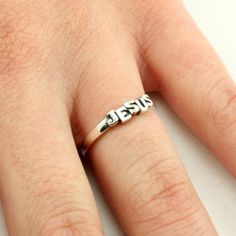 Cut-out Jesus Ring (#SR-442) | Women's Rings on ChristianJewelry.com Christian Rings Women, Rings For Women Aesthetic, Jesus Jewelry, Christian Jewelry For Women, Jesus Ring, Christian Rings, Christian Accessories, Jesus Clothes, Mode Kylie Jenner