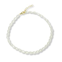 Length: 9" Acrylic pearl Lobster clasp closure .925 Sterling Silver / 18k Gold-Plated Pearl Anklet, Cuff Rings, Earring Sale, Huggie Hoop Earrings, The Pearl, Lariat Necklace, Ring Bracelet, Shop Necklaces, Chains Necklace