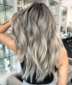 Ash Blonde Hair with Lowlights and White Ends Light Ash Blonde Hair, Ashy Blonde Hair, Cool Ash Blonde, Ashy Hair, Medium Ash Blonde, Ash Blonde Hair Colour, Icy Blonde Hair, Ash Hair, Ash Blonde Highlights