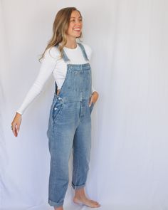 These classic overalls are a summer favorite. I style my camp overalls with one of our basics and a button down to make the perfect adventure outfit! - Court Adjustable straps Washed denim Front snap pockets Sizing: Court is 5’6 and a size Small Wearing a size Small View our fit guide here Returns: Unfortunately, we cannot accept returns or exchanges on any items at this time. All sales are final. You can always contact us with any questions at info@courtsgeneralstore.com. Out of Stock: We will Jean Overall Outfits Summer, Jeans Overall Outfit, Overall Outfits Summer, Jean Overall Outfits, Overall Shorts Outfit, Disney Attire, Womens Overalls, College Clothes, Overalls Fashion