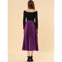 Accordion pleats enhance the dimension and movement of this midi skirt, while the metallic design underscores its sleek style. It's pleated all around for this trending midi skirt. Feel free to pair it with black block-heel sandals. Whether you're dressing up or down, this skirt is perfect for any occasion. A casual and simple style, never out of fashion, is a must-have item in your wardrobe. This fashionable and trendy clothes for women can not only be worn daily, but can also be easily matched Winter Party Midi Length Skirt, Fitted Party Maxi Skirt With Folds, Fitted Maxi Skirt With Folds For Party, Party Maxi Skirt With Folds, Long Pleated Skirt For Night Out, A-line Pleated Maxi Skirt For Party, Pleated Maxi Skirt For Party, Flowy A-line Pleated Skirt For Party, Pleated Midi Maxi Skirt For Party