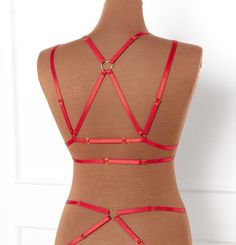 Our first-ever stretchy bra harness to layer over your lingerie for a playful look or wear it on its own for a cupless cheeky look! Complete with gold heart hardware, a swan hook back closure at underbust and waist and sliders for adjustability. NOTE: Keep hang tag for a reference on how this garment should be worn! Or check back on the website or instagram to watch the video tutorial. Heart Harness, Bra Harness, Dream Aesthetic, Gold Heart, Hang Tags, Heart Of Gold, Video Tutorial, Sliders, Scarlet