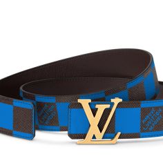 LOUIS VUITTON® - Lv Initiales 40mm Reversible Belt - Blue Lv Belts Women, Lv Belts, Lv Belt Men, Luxury Men's Belts With Logo Strap, Louis Vuitton Official Website, Lv Belt, Reversible Belt, Louis Vuitton Belt, Louis Vuitton Official